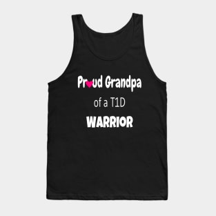 Proud Grandpa White Text Pink Heart Tank Top